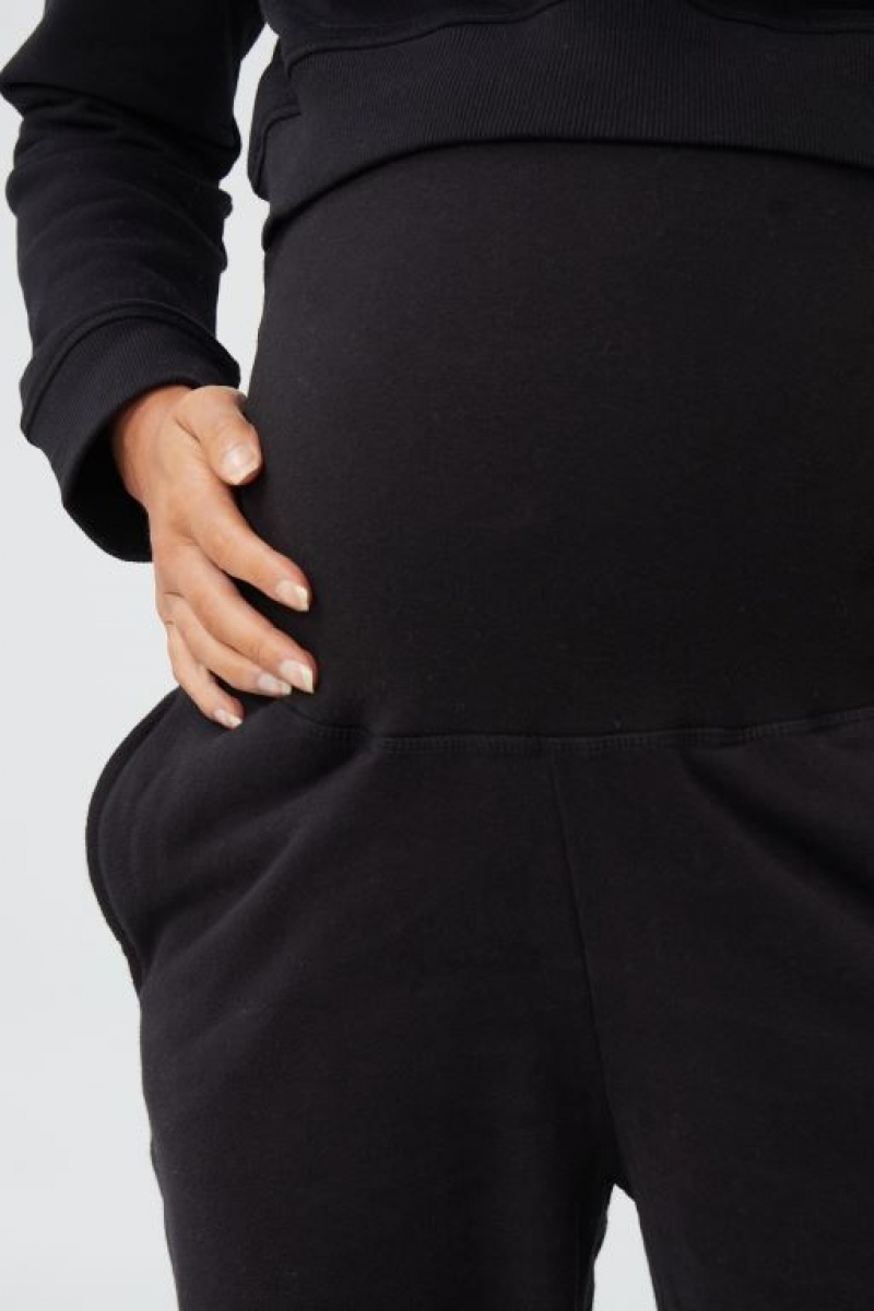 Cotton On Maternity Plush Gym Track Women's Pants Black | jYIsxCfoYzR