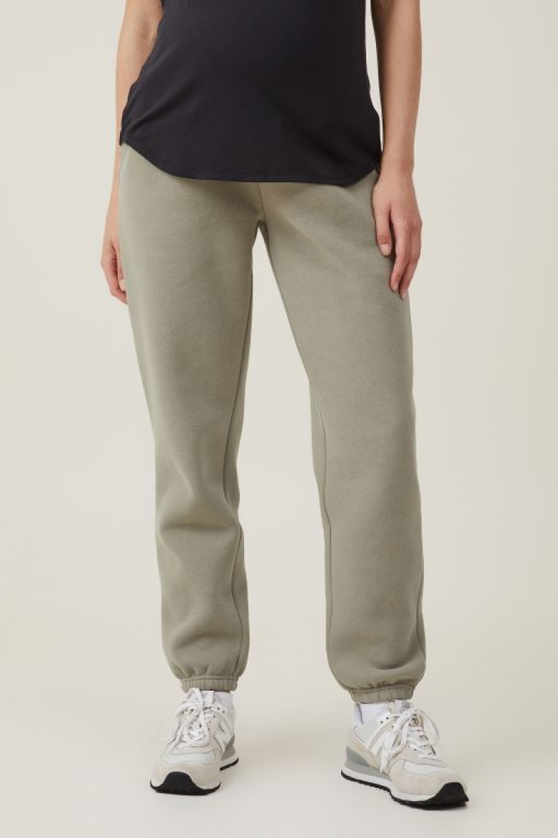 Cotton On Maternity Plush Gym Track Women's Track Pants Khaki | J9OCbB9bcDV