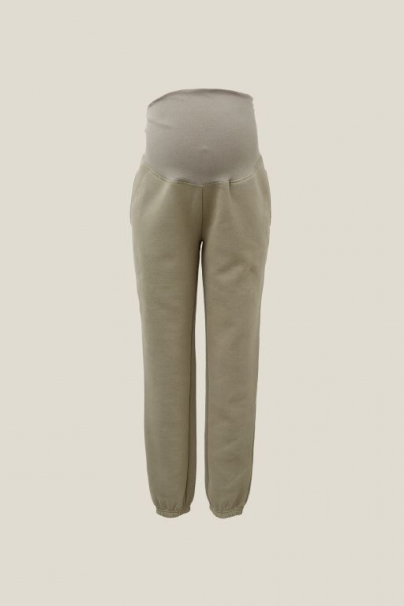 Cotton On Maternity Plush Gym Track Women's Track Pants Khaki | J9OCbB9bcDV