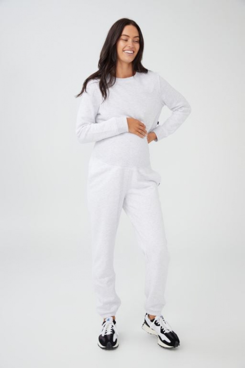 Cotton On Maternity Plush Gym Track Women\'s Track Pants Grey | SitobUuhFOM