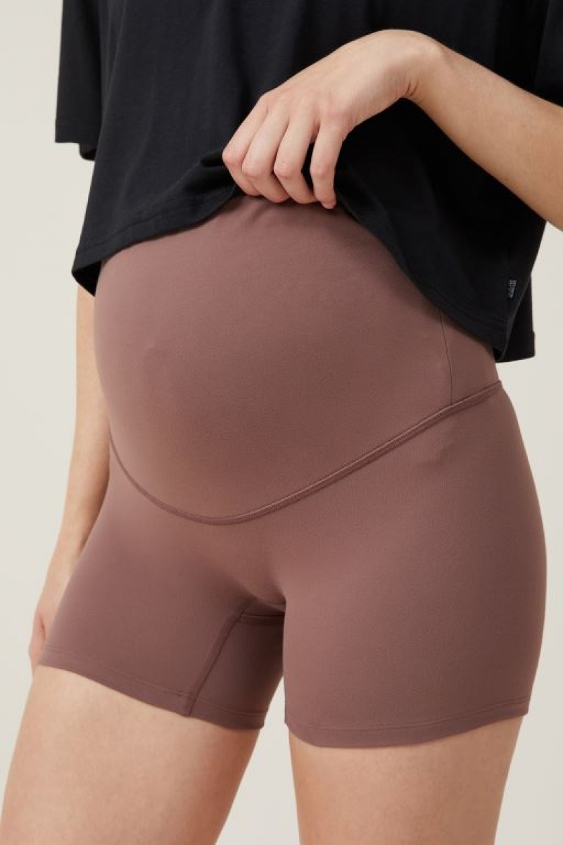Cotton On Maternity Ultra Soft Yoga Women's Bike Shorts Deep Grey Brown | sbFAwF6hcbw