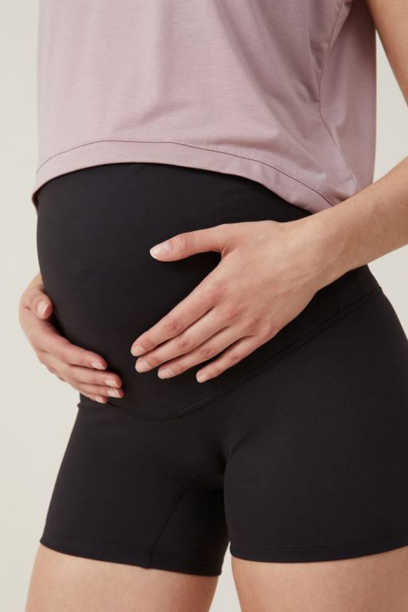 Cotton On Maternity Ultra Soft Yoga Women's Bike Shorts Black | hQk5aauUG3F