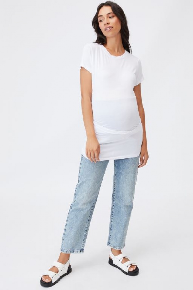 Cotton On Maternity Wrap Front Short Sleeve Women's T Shirts White | L4nJbtzp9lO