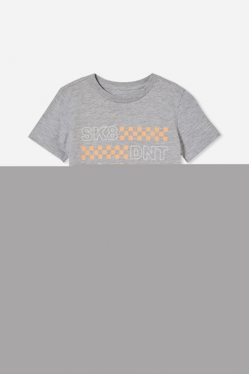 Cotton On Max Skater Short Sleeve Boys\' T Shirts Light Grey | wYX3xwicb4i