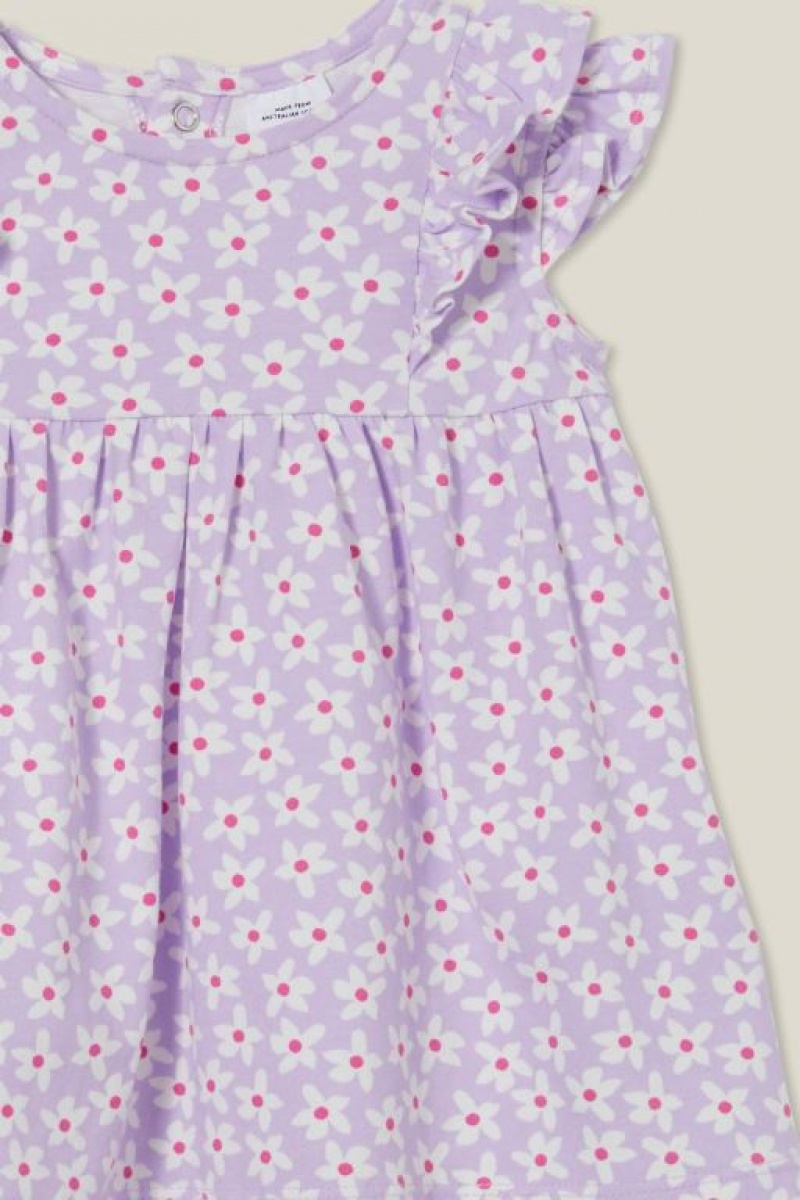 Cotton On Megan Sleeveless Ruffle Baby Dress Purple | J9k75JadI1Y