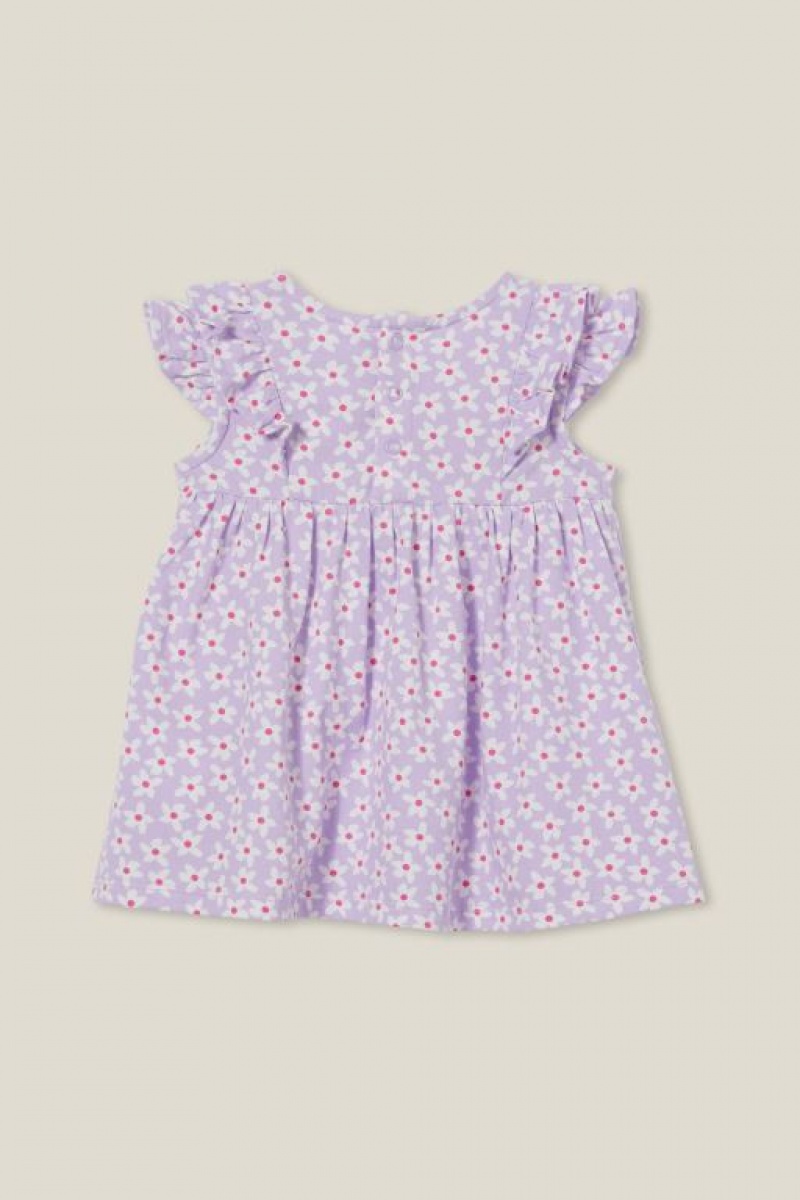 Cotton On Megan Sleeveless Ruffle Baby Dress Purple | J9k75JadI1Y
