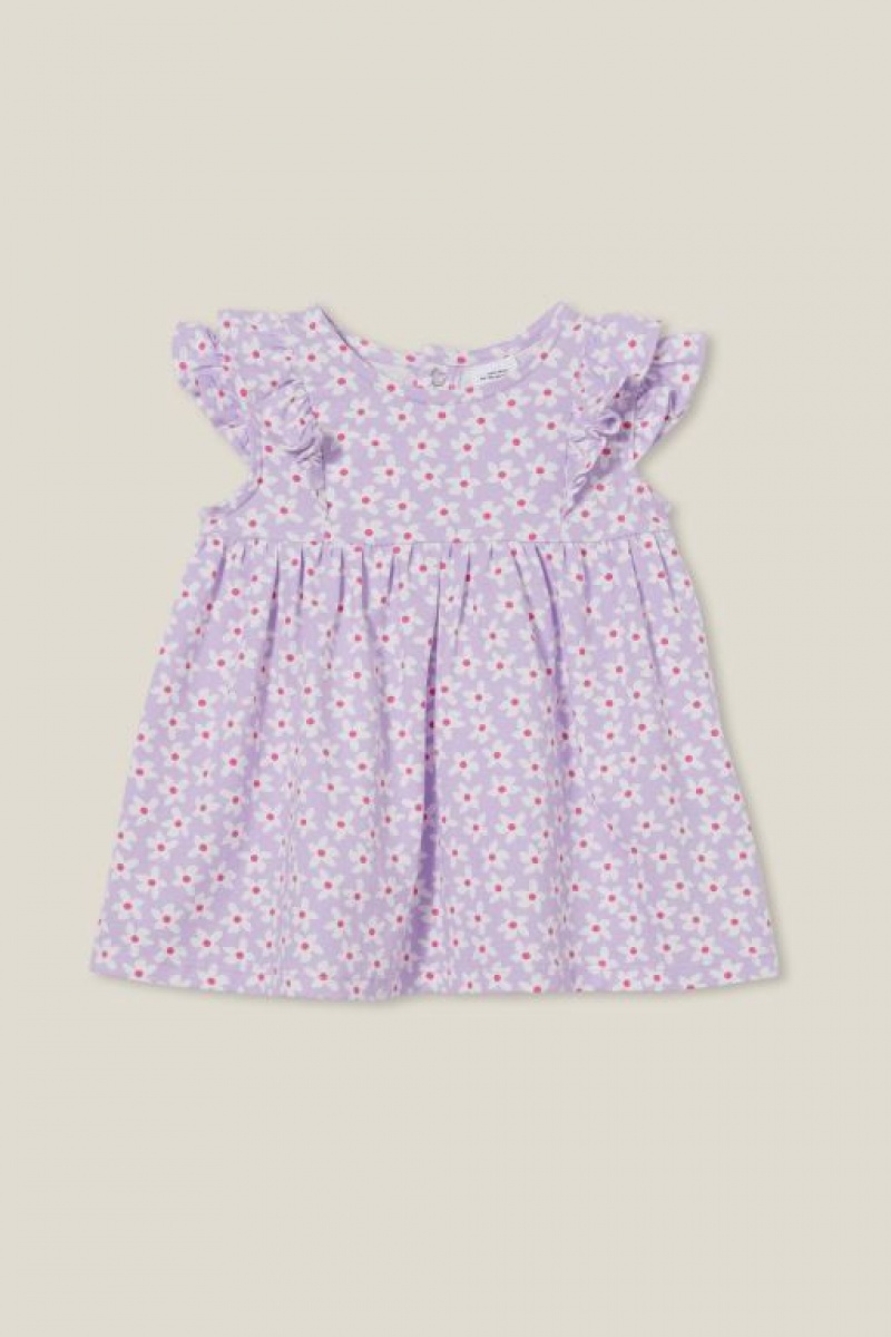 Cotton On Megan Sleeveless Ruffle Baby Dress Purple | J9k75JadI1Y