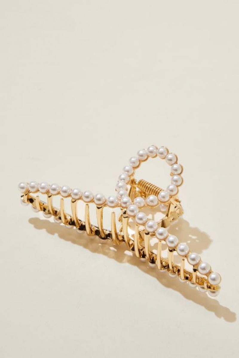 Cotton On Metal Hair Claw Women\'s Hair Accessories Gold | 6A6yQFCveQz