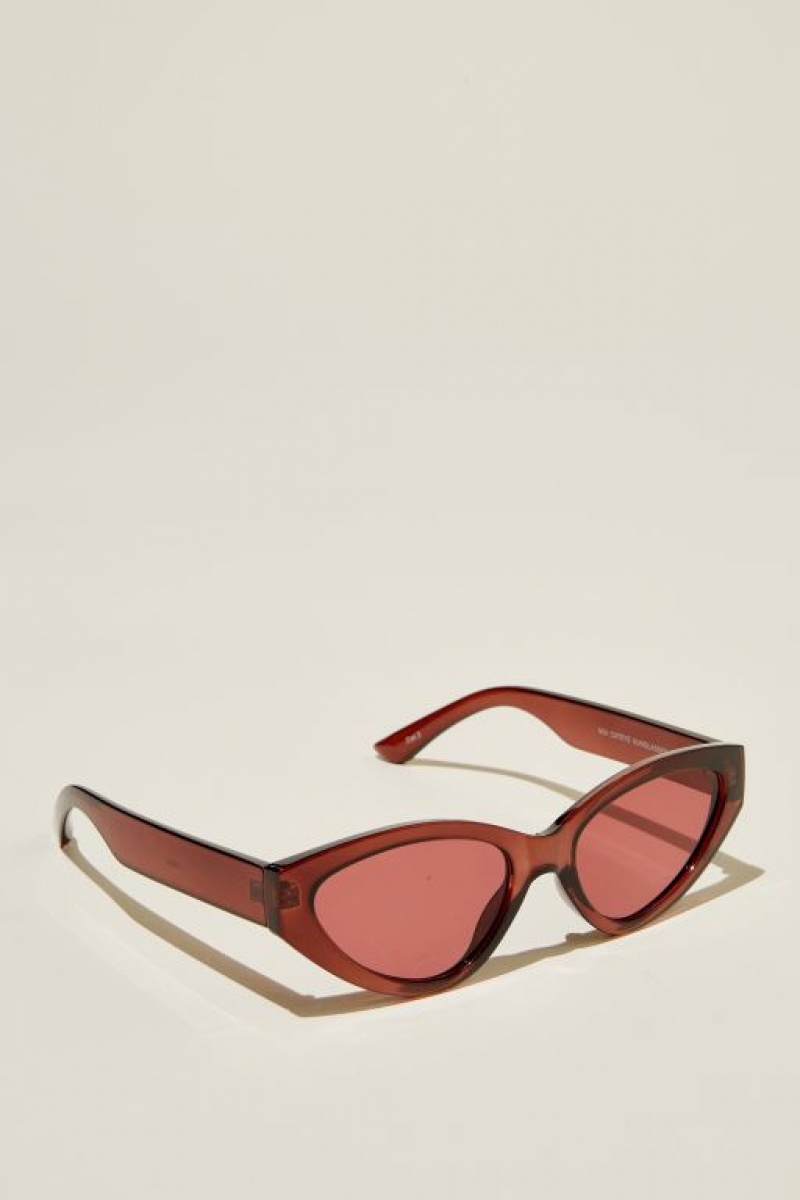 Cotton On Mia Cateye Women's Sunglasses Brown | GKjbPMzRFCA