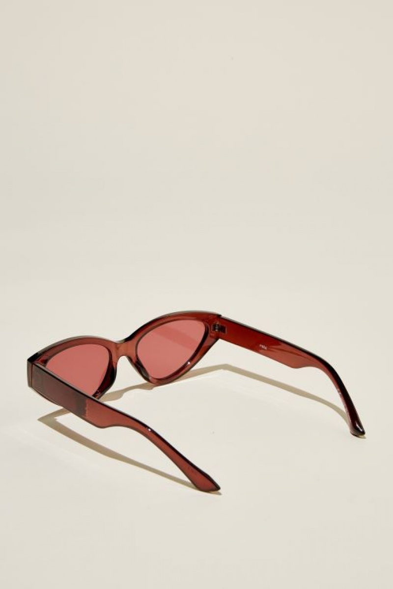 Cotton On Mia Cateye Women's Sunglasses Brown | GKjbPMzRFCA