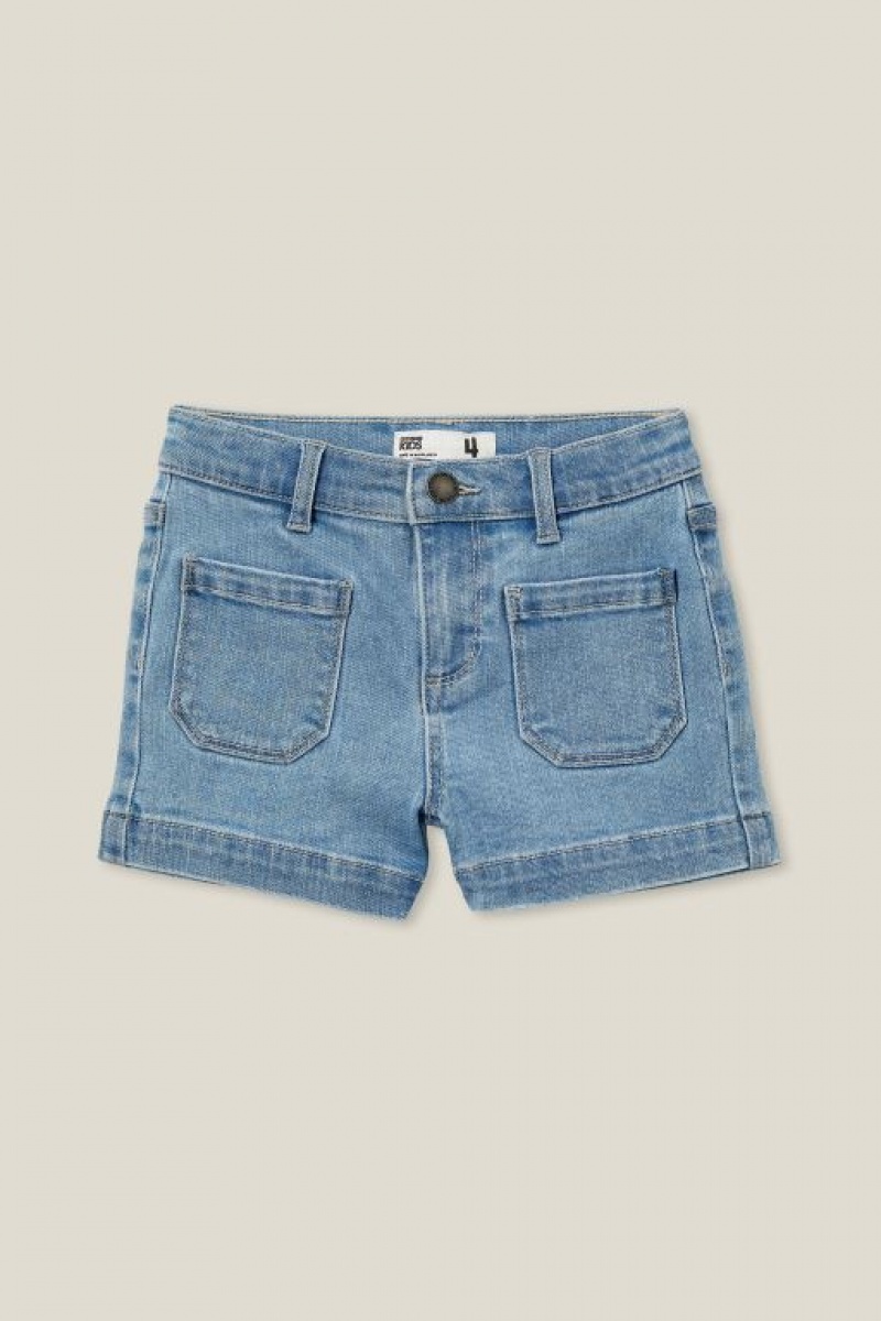 Cotton On Mia Stretch Denim Girls' Shorts Wash | ScnujRPoiGH