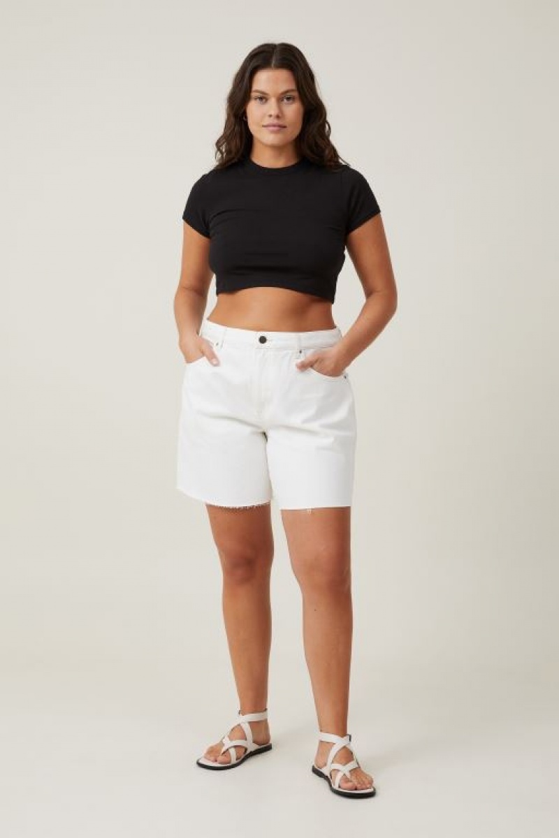 Cotton On Micro Crop Women's T Shirts Black | XZqmbC7C4lD
