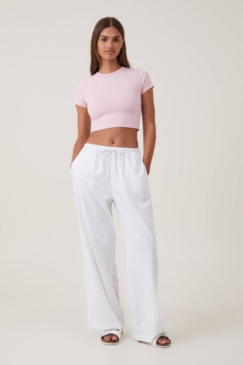 Cotton On Micro Crop Women's T Shirts Pink | UynQ6YwSJ0g