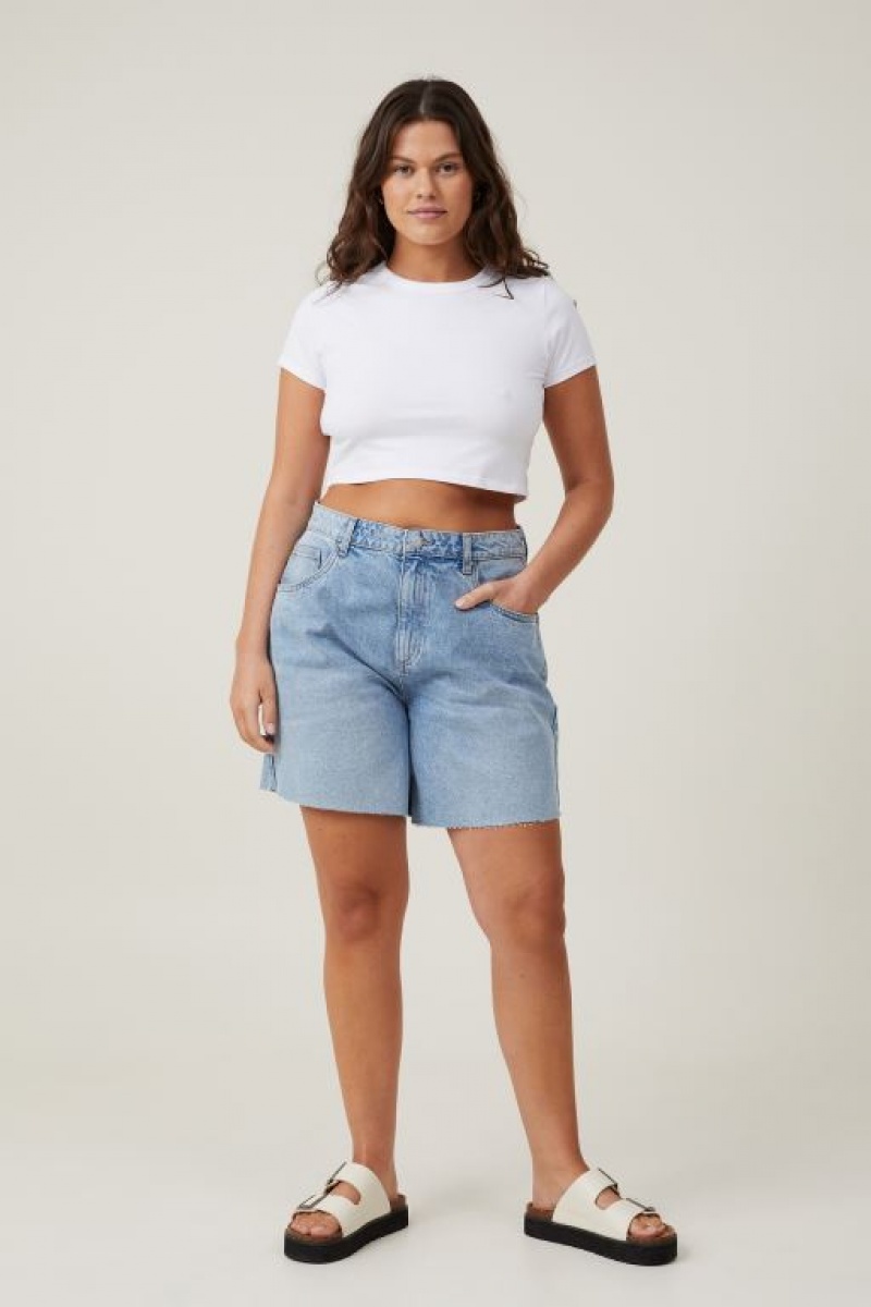 Cotton On Micro Crop Women's T Shirts White | mhBnPKU6iU6