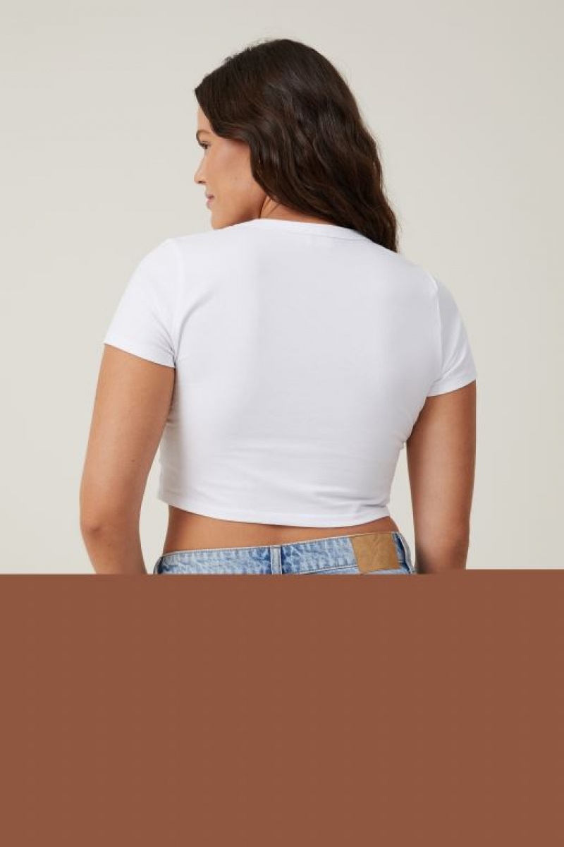 Cotton On Micro Crop Women's T Shirts White | mhBnPKU6iU6
