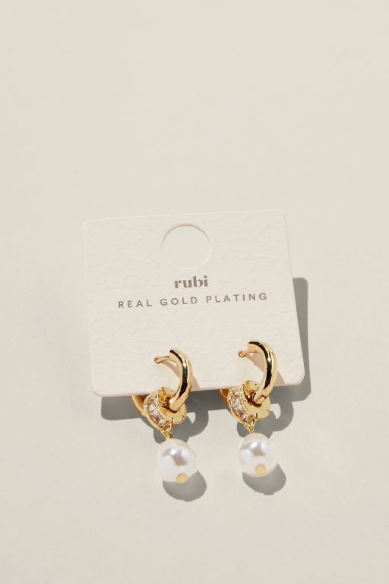 Cotton On Mid Charm Earring Women's Jewellery Gold | NbzPY11uIbU
