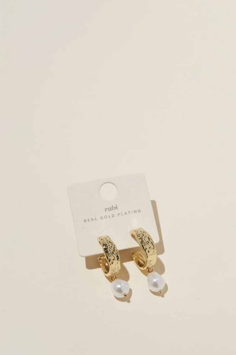 Cotton On Mid Charm Earring Women's Jewellery Gold | CHvS1wlgcdU