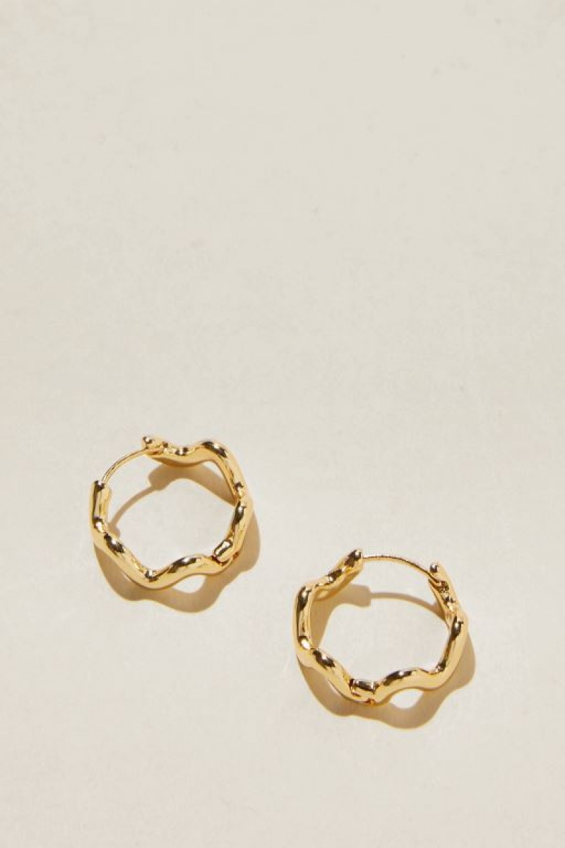 Cotton On Mid Hoop Earring Women\'s Jewellery Gold | SUpvosB1ZpV