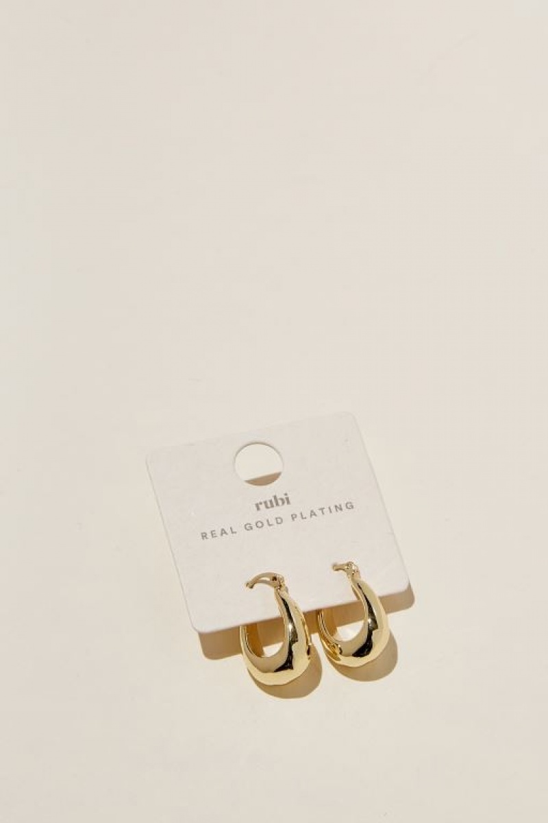 Cotton On Mid Hoop Earring Women's Jewellery Gold | Gx0RzZwWvEL