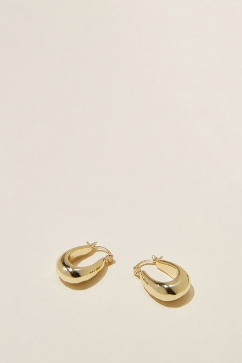 Cotton On Mid Hoop Earring Women\'s Jewellery Gold | Gx0RzZwWvEL