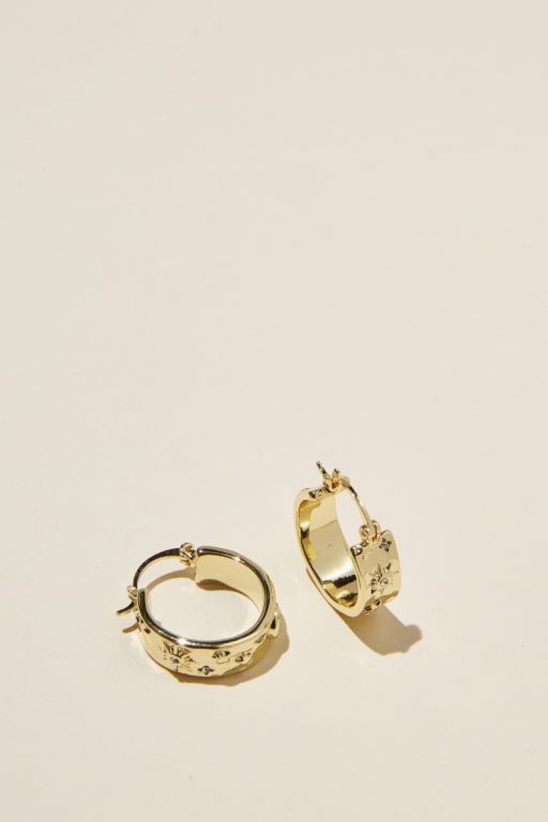 Cotton On Mid Hoop Earring Women\'s Jewellery Gold | nTY7N4YFgaG