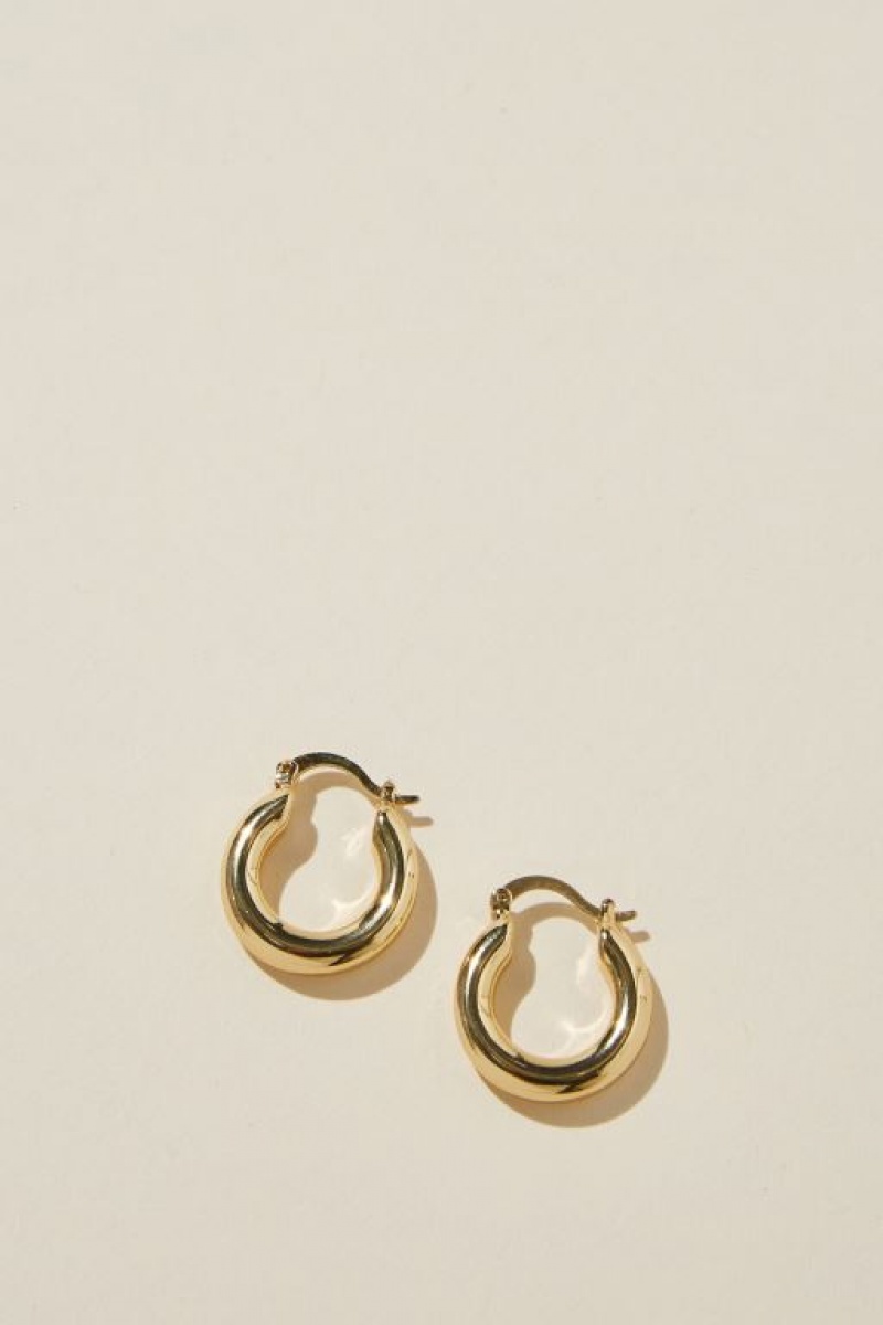 Cotton On Mid Hoop Earring Women\'s Jewellery Gold | nZRZPLF3ELN