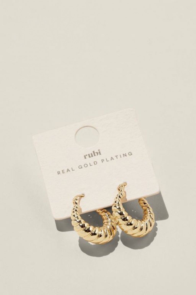 Cotton On Mid Hoop Earring Women's Jewellery Gold | qXNsWeFaxOm