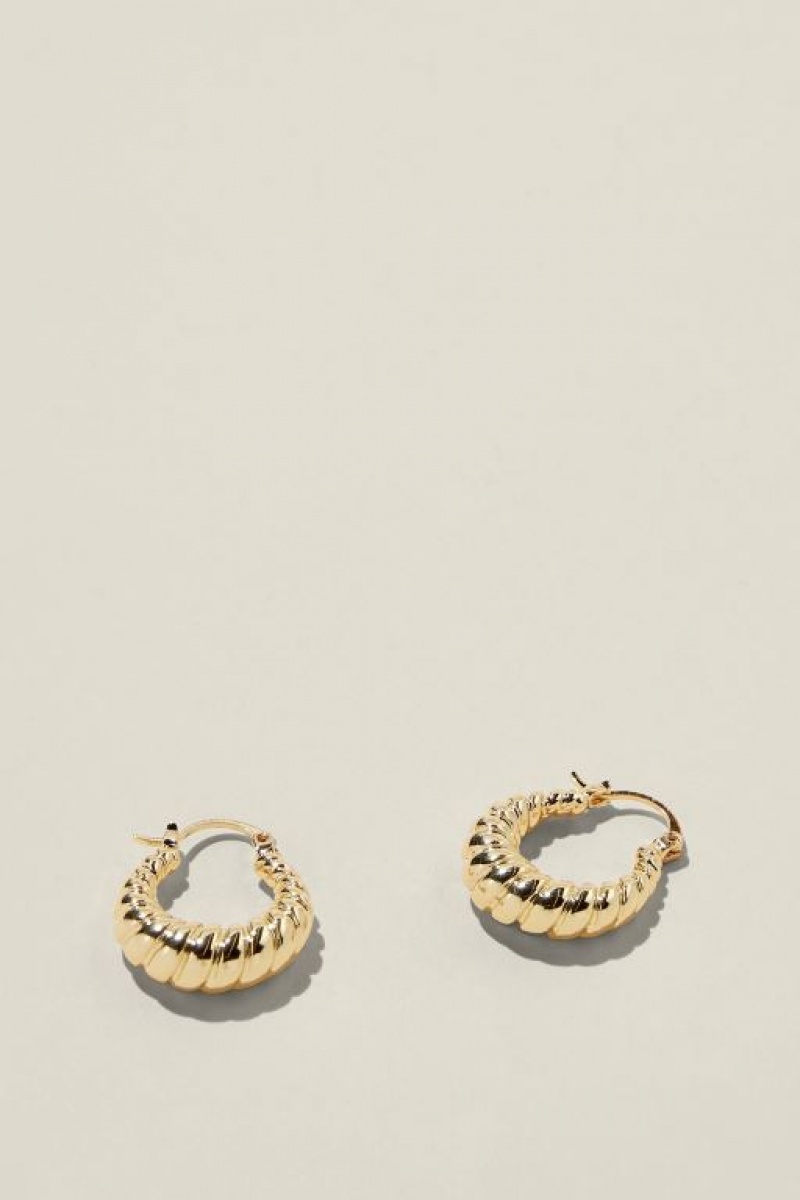 Cotton On Mid Hoop Earring Women\'s Jewellery Gold | qXNsWeFaxOm