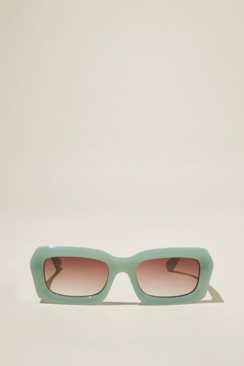 Cotton On Miles Square Women\'s Sunglasses Green | keRufkQr1wn