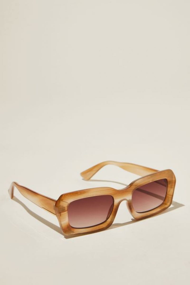 Cotton On Miles Square Women's Sunglasses Stripes | cSKKLNkZAZR