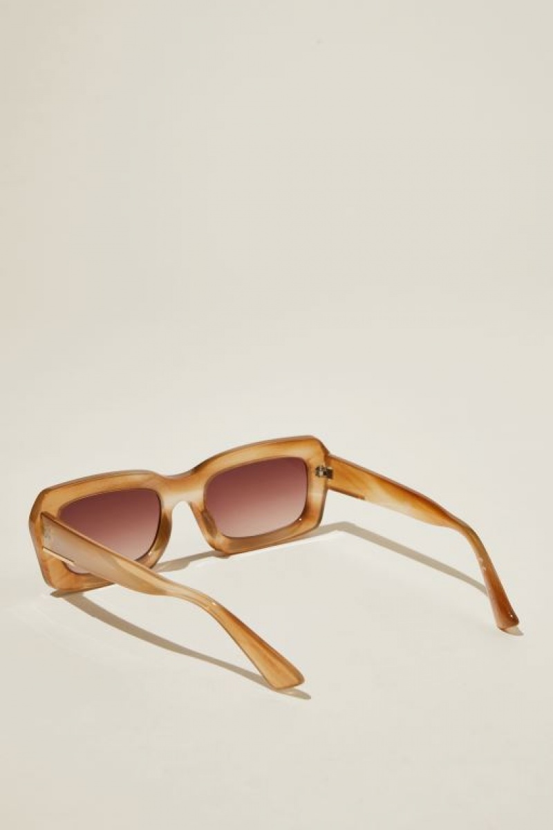 Cotton On Miles Square Women's Sunglasses Stripes | cSKKLNkZAZR