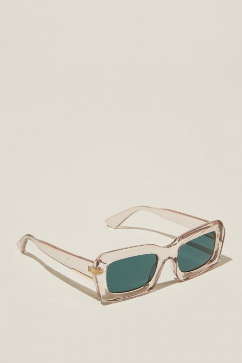 Cotton On Miles Square Women's Sunglasses Crystal | oYxTGgBKgII