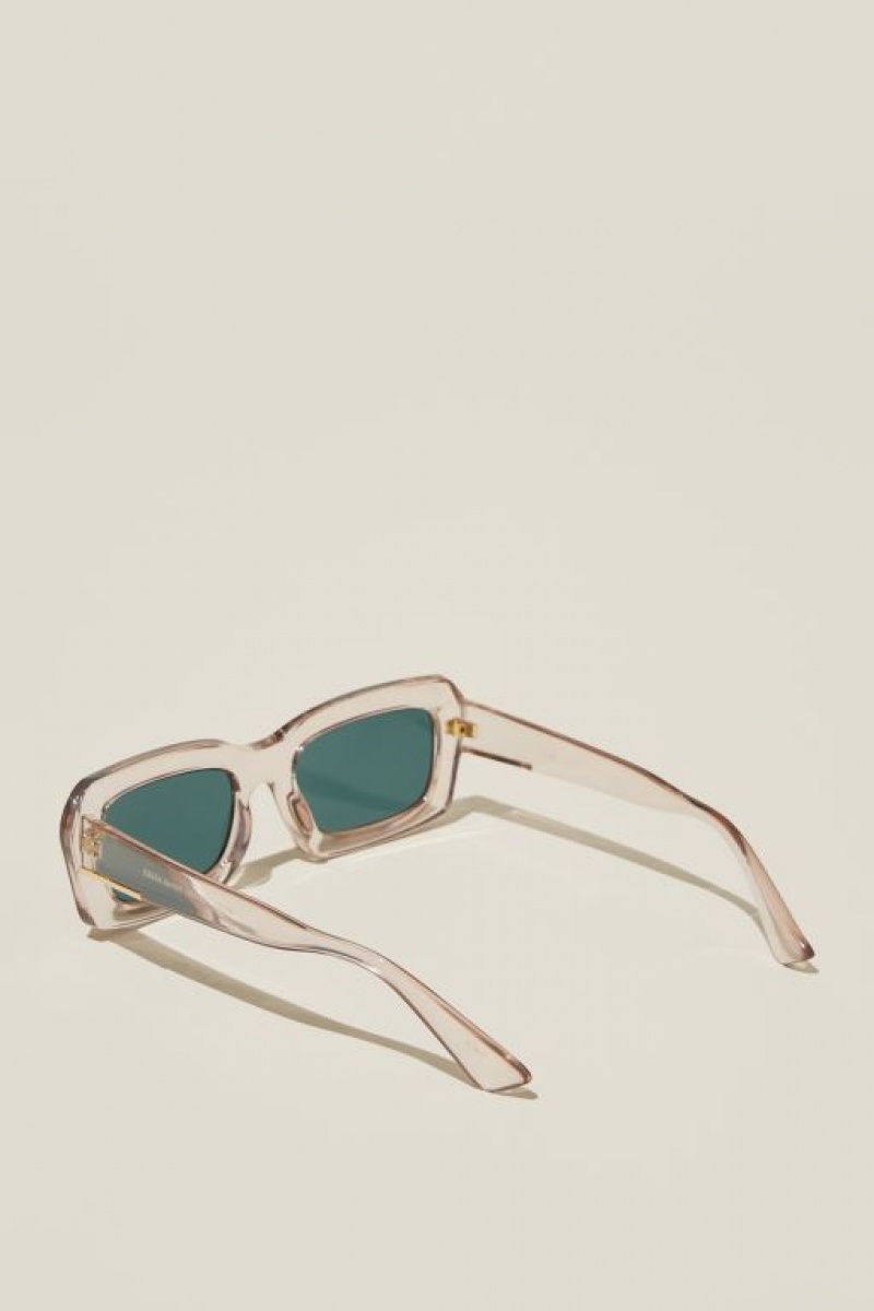 Cotton On Miles Square Women's Sunglasses Crystal | oYxTGgBKgII