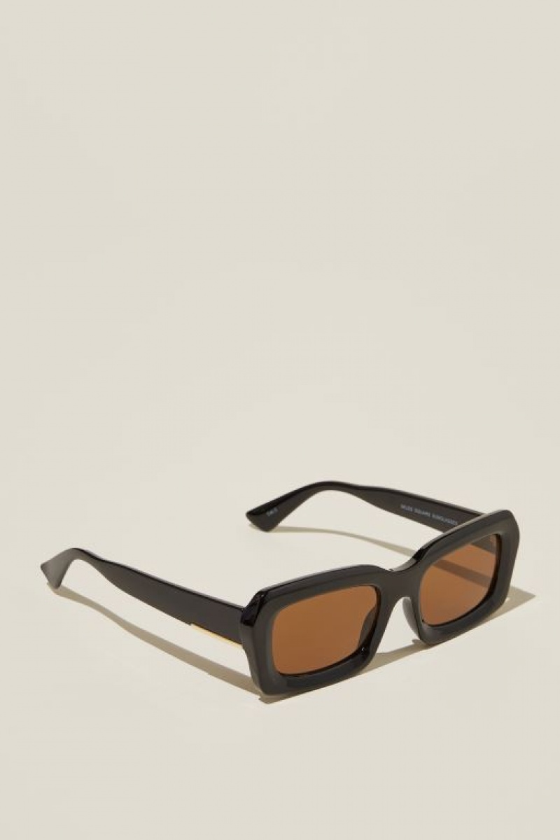 Cotton On Miles Square Women's Sunglasses Black | XXOfOYkL123