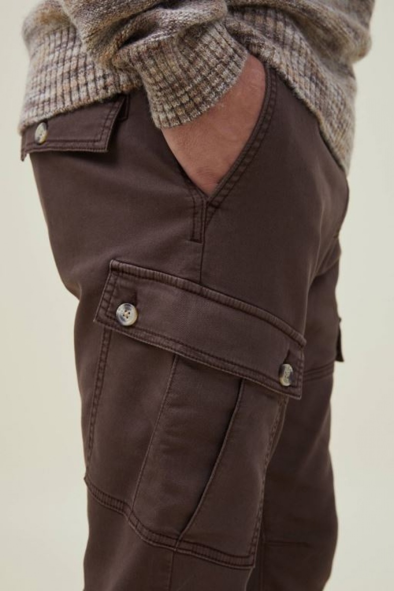 Cotton On Military Cargo Men's Pants Chocolate | bNmisiDpEWa