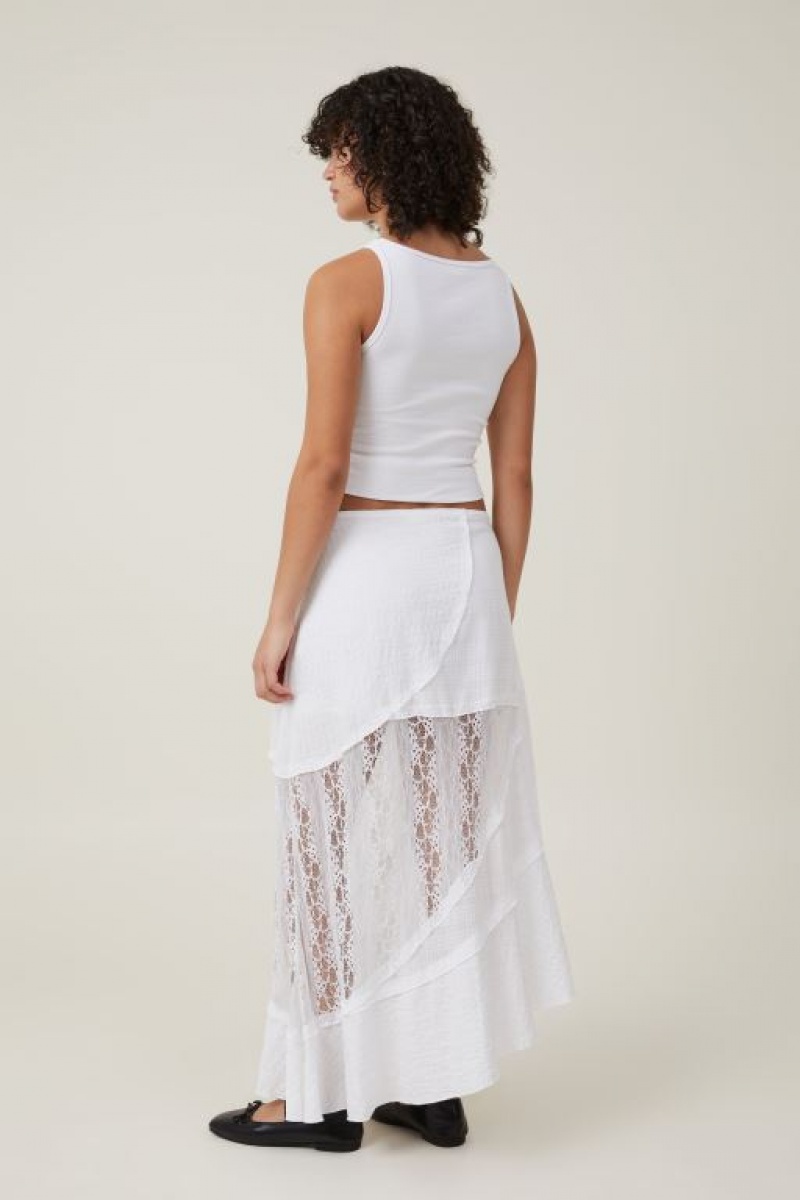 Cotton On Millie Asymmetrical Maxi Women's Skirt White | 83zNxYvjJHm