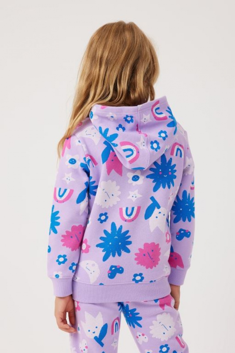 Cotton On Milo Girls' Hoodie Purple | LdXQXA57wDU