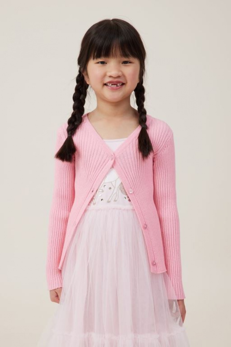 Cotton On Molly Cardigan Girls\' Jackets Pink | vKoOIm9H3c9