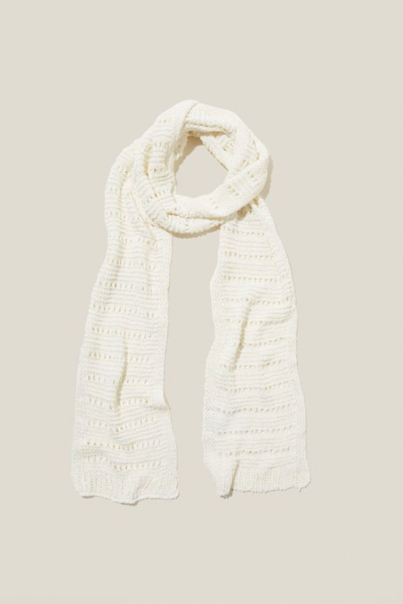 Cotton On Molly Skinny Scarf Women\'s Hats Ecru | 2dLV4jT2rgz