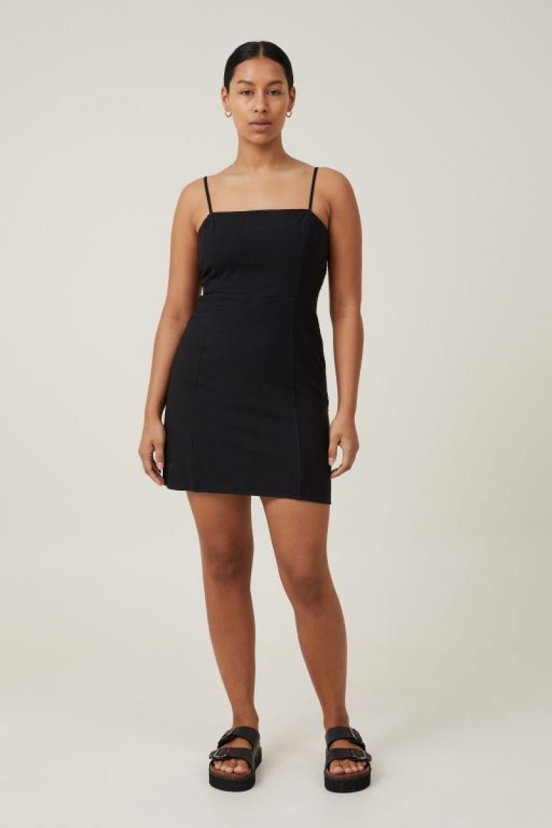 Cotton On Molly Strappy Women's Mini Dress Black | c0Zl0M6C1ss