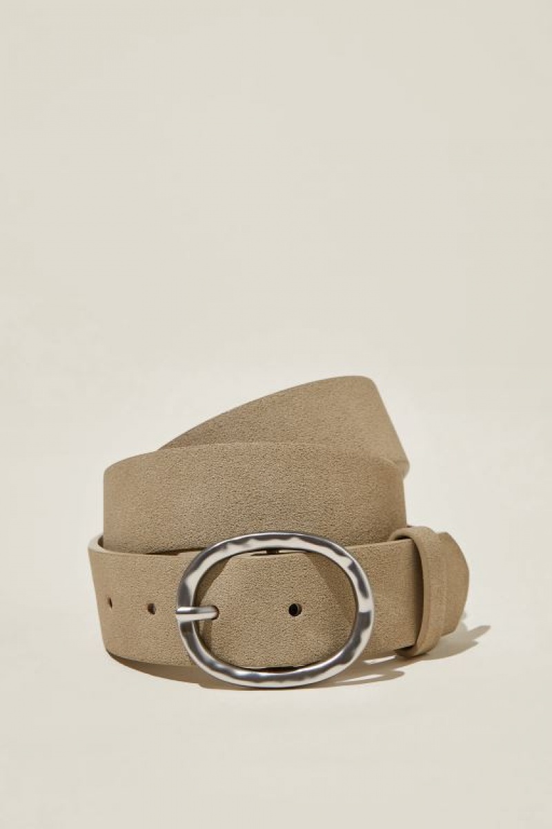 Cotton On Molten Buckle Women\'s Belts Grey Brown / Silver | ptjfryAjaNa