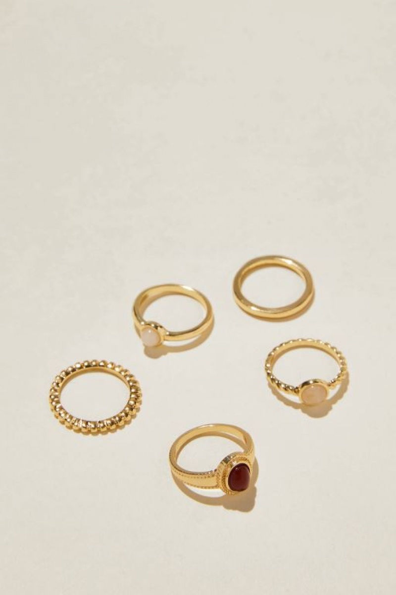Cotton On Multipack Rings Women\'s Jewellery Gold | DGhVwhmCqbo