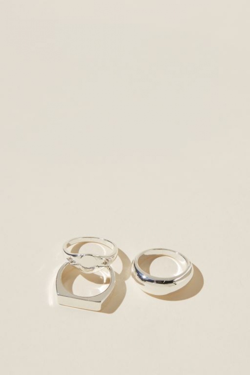 Cotton On Multipack Rings Women\'s Jewellery Silver | xoLKl0dIhwv