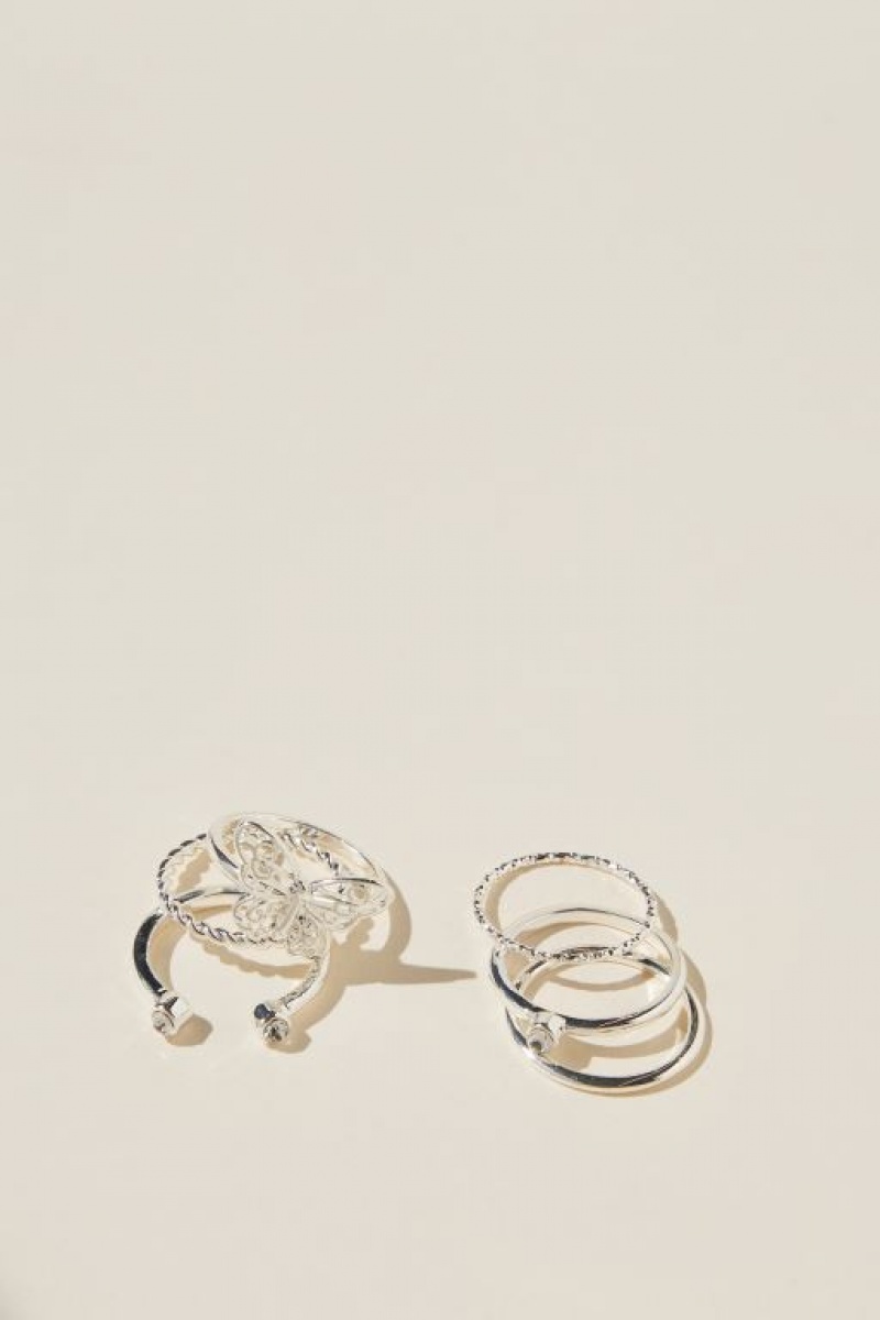 Cotton On Multipack Rings Women\'s Jewellery Silver | 0YpnJmOHVRn