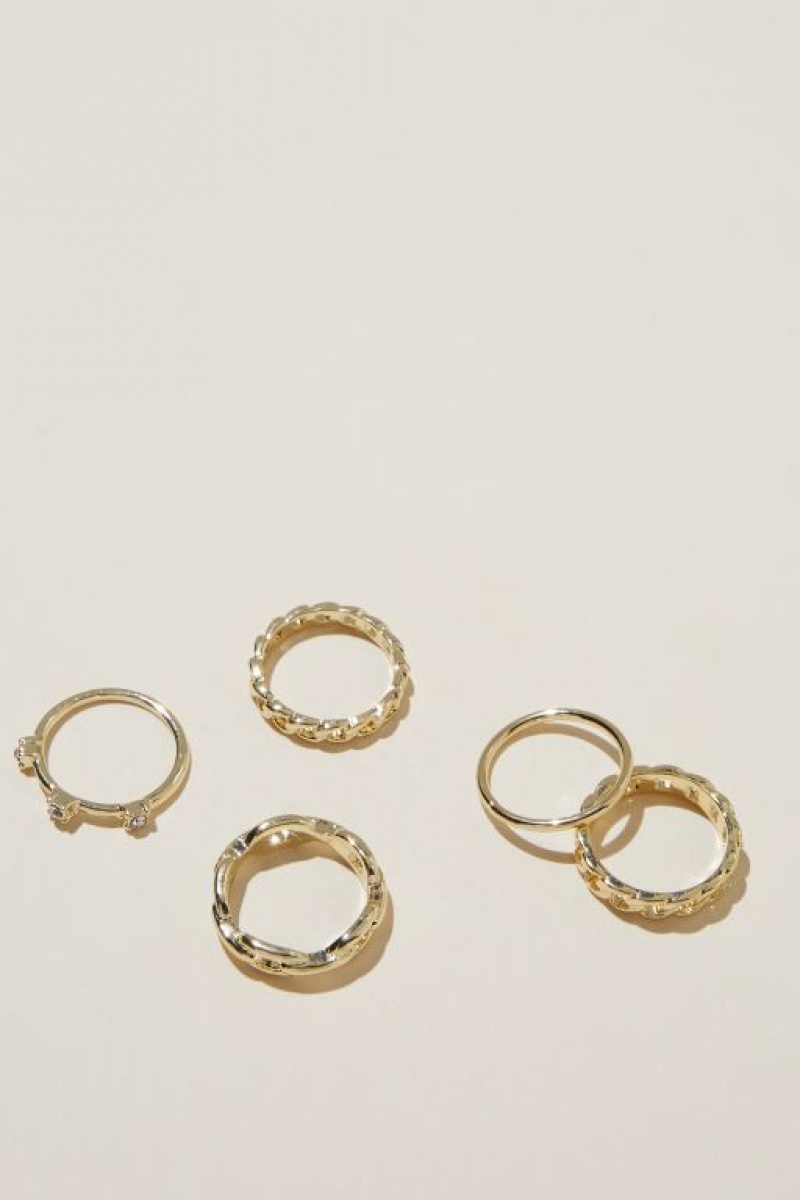 Cotton On Multipack Rings Women\'s Jewellery Gold | iwjEqX02hRO