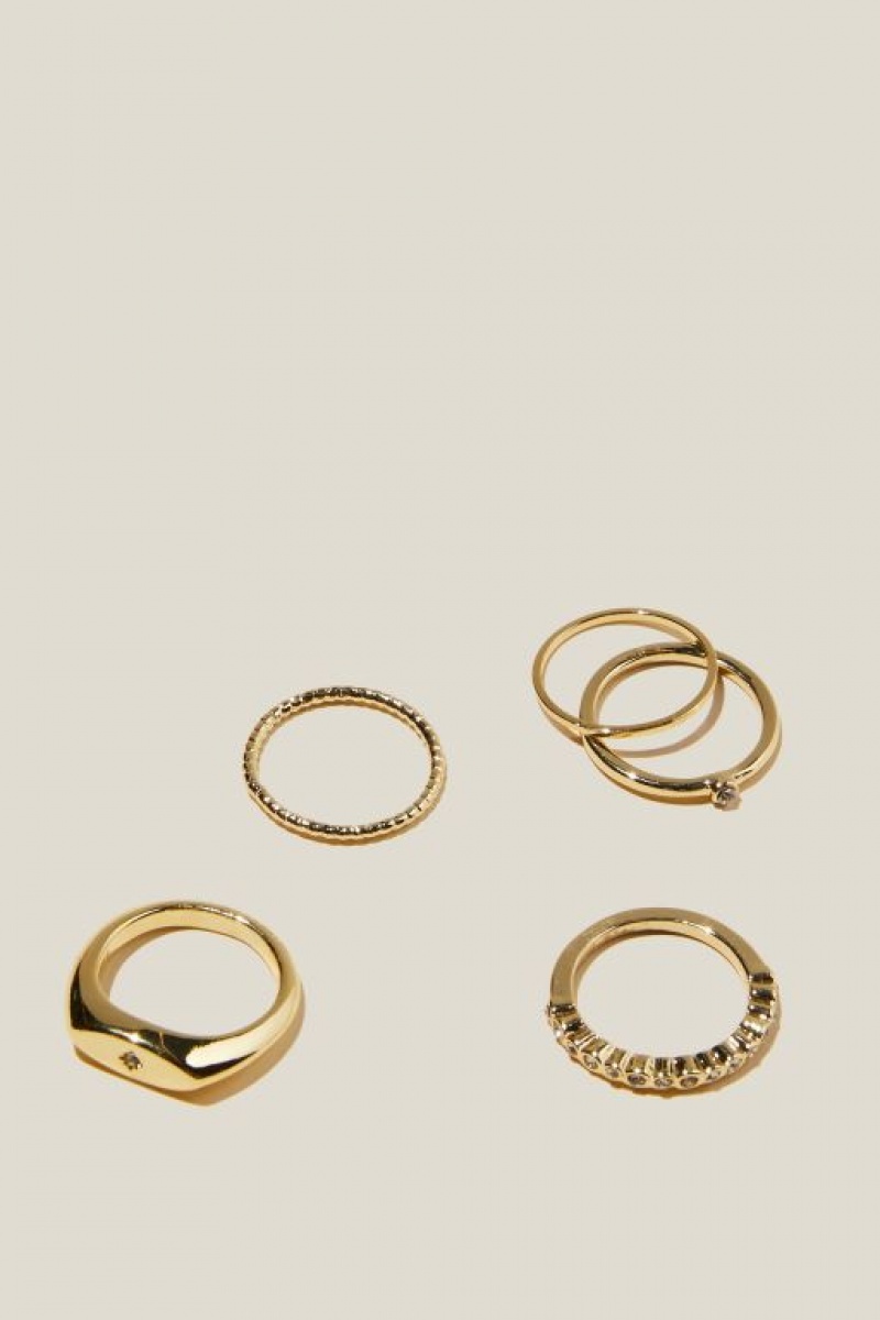 Cotton On Multipack Rings Women\'s Jewellery Gold | adxZDTokCjr
