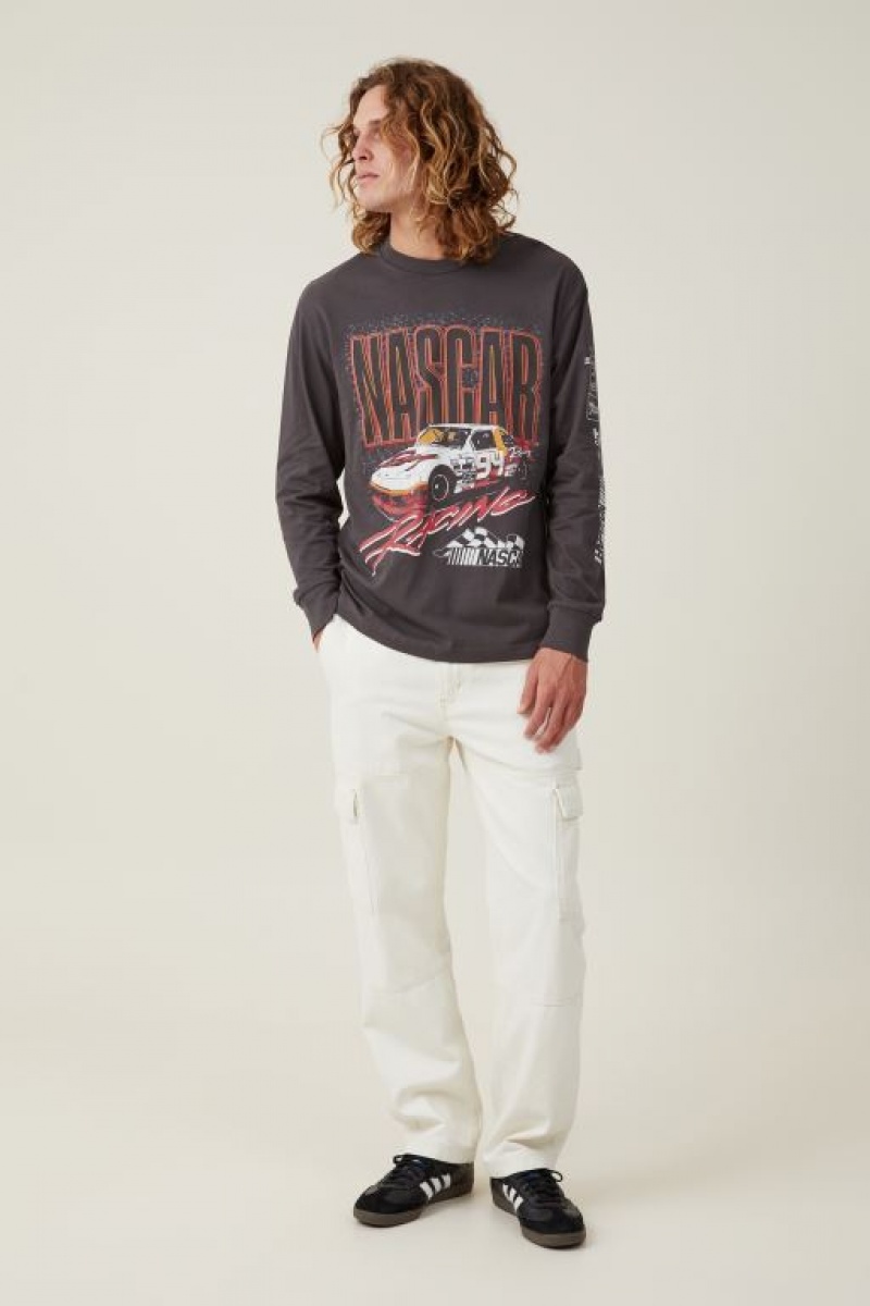 Cotton On Nascar Long Sleeve Men's Graphic T-Shirts Lcn | ImxT6X0a4MM