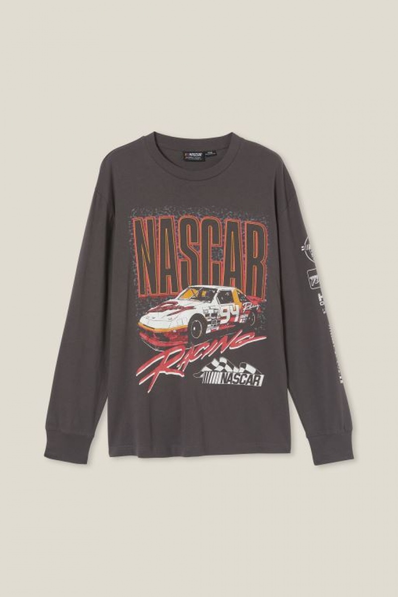 Cotton On Nascar Long Sleeve Men's Graphic T-Shirts Lcn | ImxT6X0a4MM