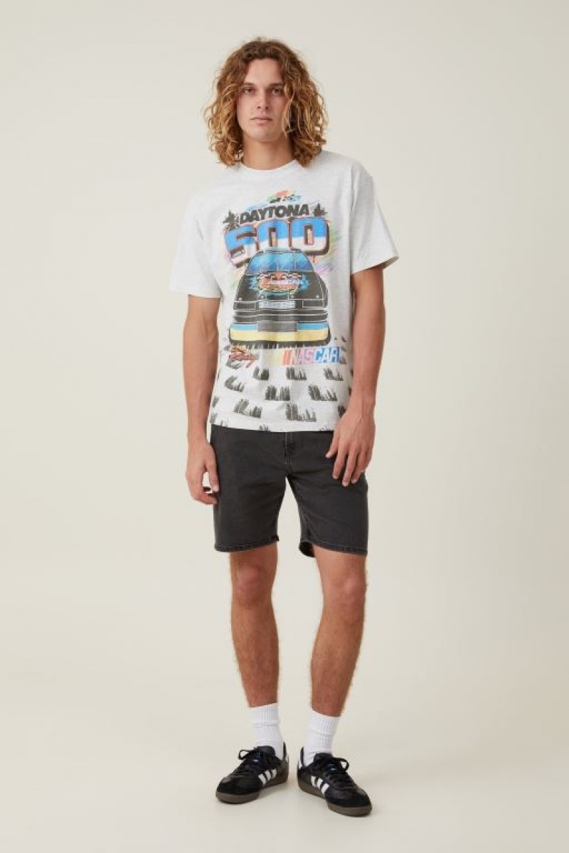 Cotton On Nascar Loose Fit Men's Graphic T-Shirts White | zJcLBtQ83vR