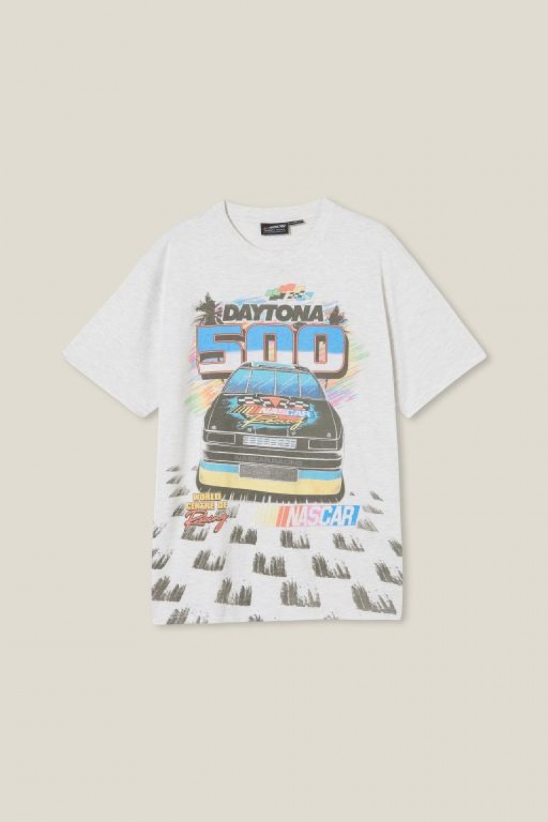 Cotton On Nascar Loose Fit Men's Graphic T-Shirts White | zJcLBtQ83vR